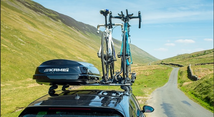 Two bike roof store rack